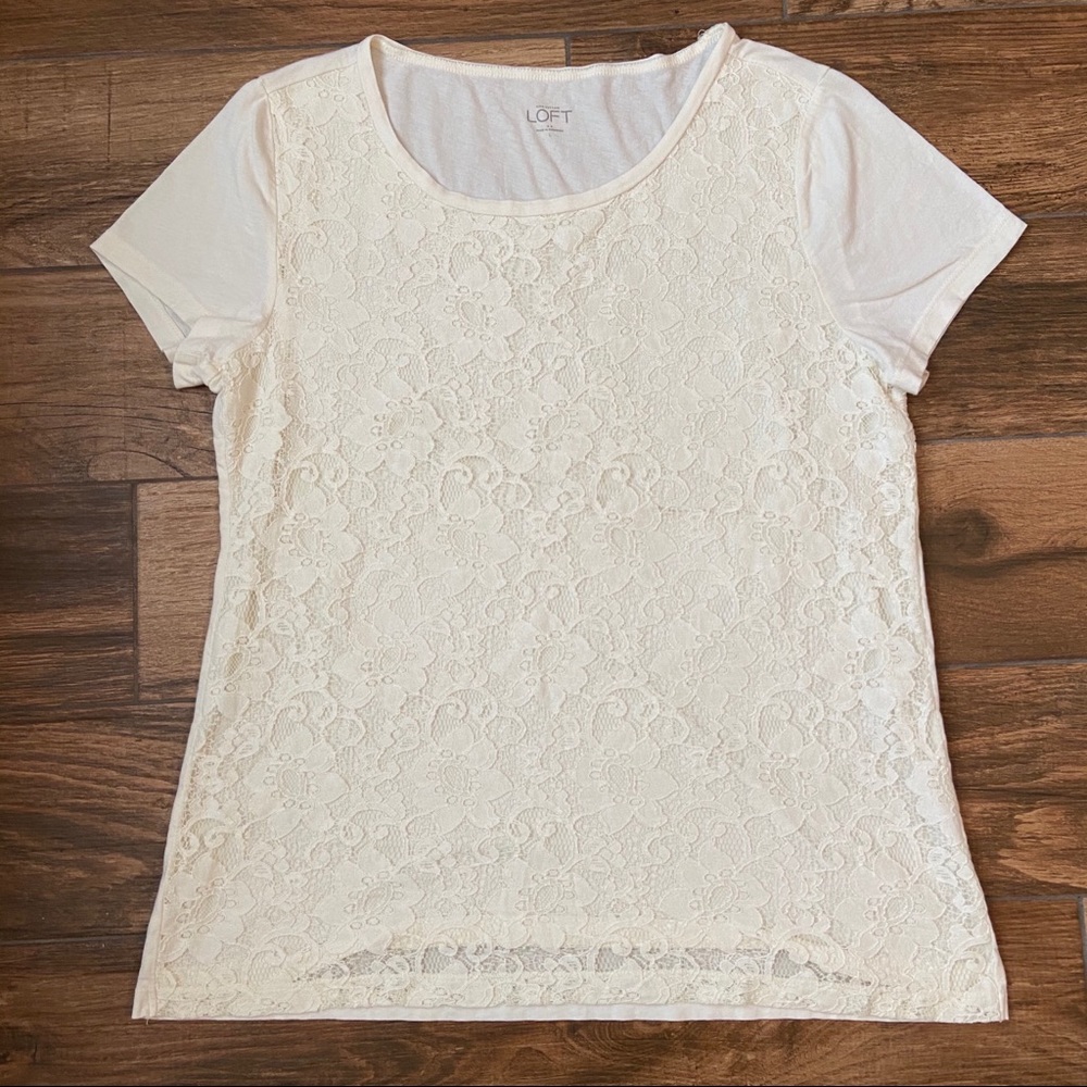 Loft Lace Front Tee